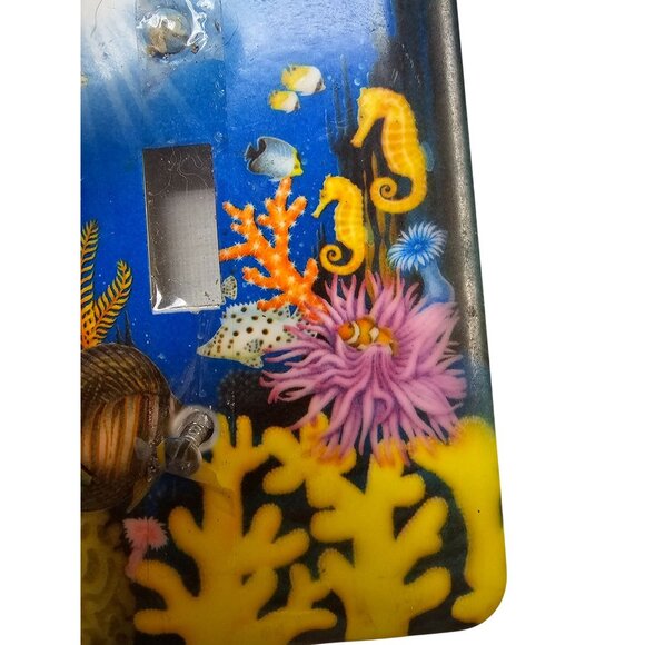 Underwater Life Single Light Switch Cover Plate Ocean Coral Reef Design - Picture 6 of 6